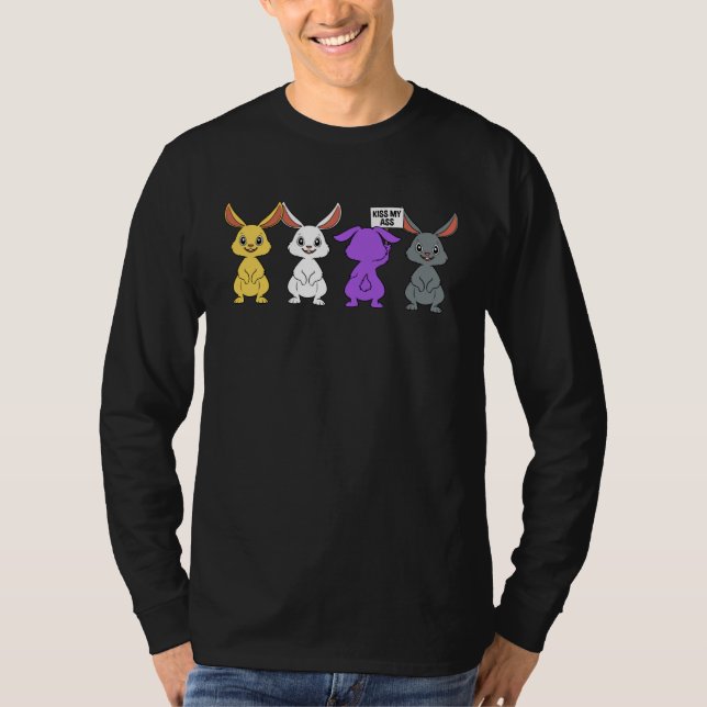 Funny Nonbinary Bunny Gift T-Shirt (Front)