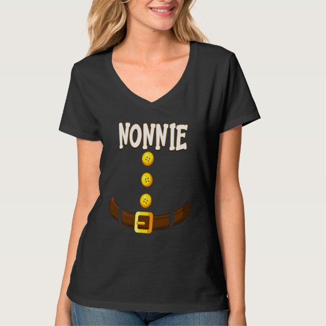 Funny Nonnie Christmas Gnome Dwarf Matching Elf Co T-Shirt (Front)