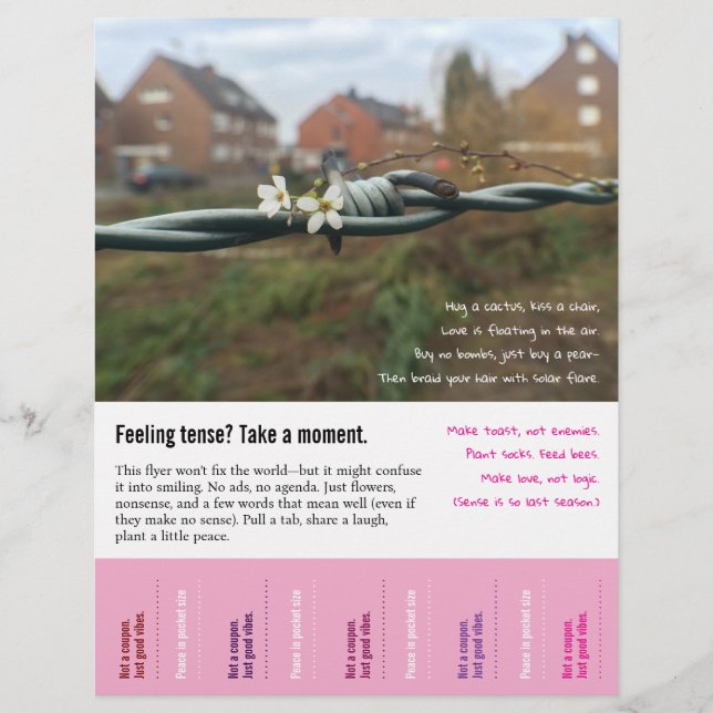 Funny, Nonsense Verse with Tear-Off Tabs Flyer (Front)