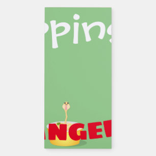 Funny noodles snake cartoon illustration kitchen magnetic notepad