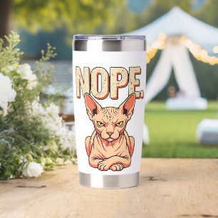 Funny NOPE Annoyed Sphynx Cat Vintage Humor Insulated Tumbler