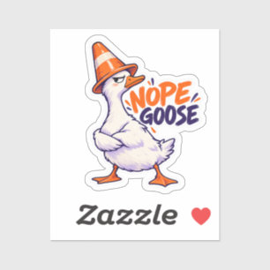 Funny Nope Goose Traffic Cone Sticker