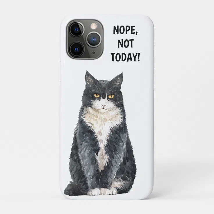 Funny Nope Not Today Grouchy Cat Meme Case-Mate iPhone Case | Zazzle