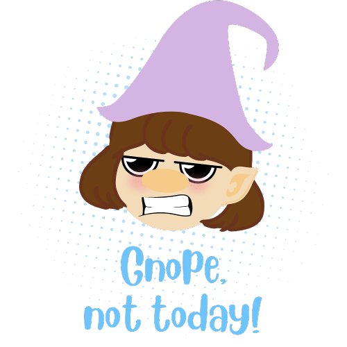 Funny Nope Not Today Text Grumpy Gnome Face T_Shirt