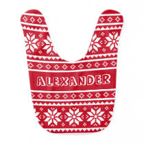 Funny nordic Christmas sweater pattern baby bib Funny nordic Christmas sweater pattern baby bib