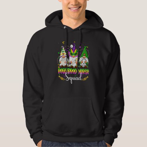 Funny Nordic Gnomes Registered Nurse Mardi Gras Ca Hoodie