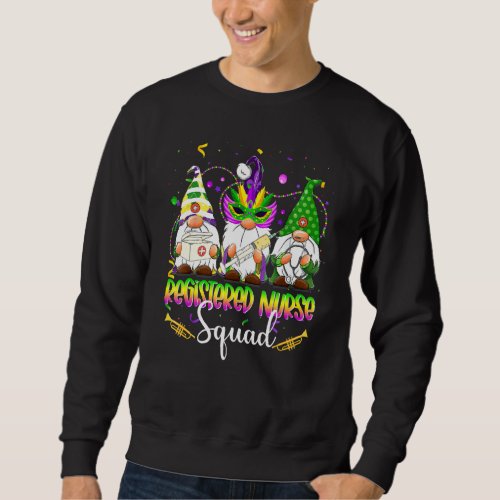 Funny Nordic Gnomes Registered Nurse Mardi Gras Ca Sweatshirt