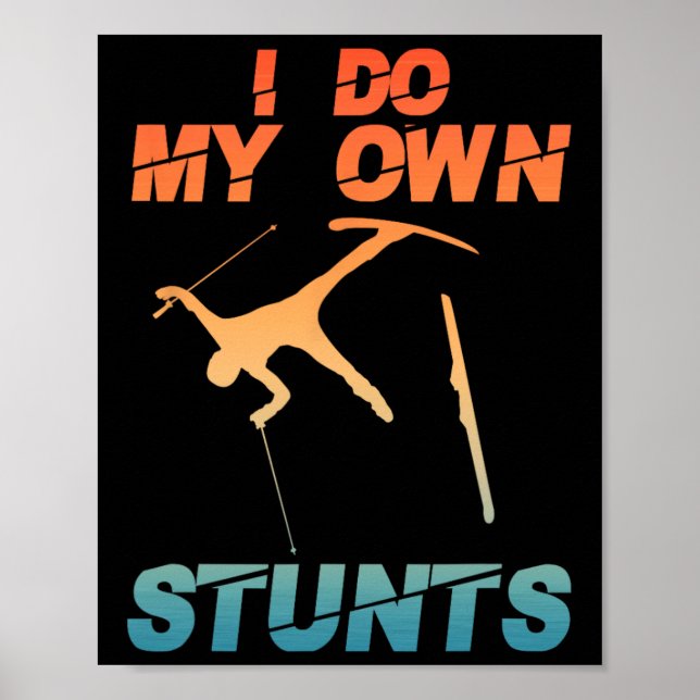 Funny Nordic Mountain Skiing Art For Men Women Ski Poster (Front)