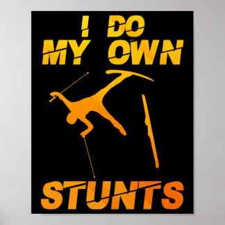 Funny Nordic Mountain Skiing Art For Men Women Ski Poster