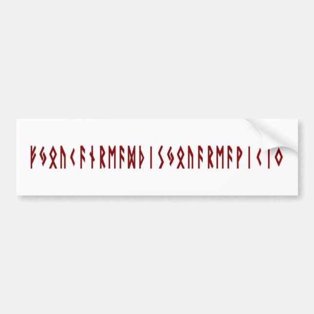 Funny Nordic Rune Bumper Sticker (Front)
