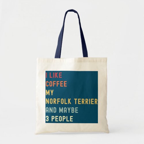 Funny Norfolk Terrier Retro Dog And Coffee Lover  Tote Bag