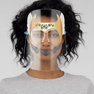 Funny Norse Valkyrie Winged Helmet Tattoos Face Shield