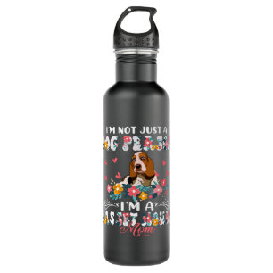 Funny Not A Dog Im An Basset Hound Mom Floral Dog Stainless Steel Water Bottle