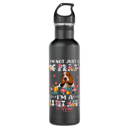 Funny Not A Dog Im An Basset Hound Mom Floral Dog  Stainless Steel Water Bottle