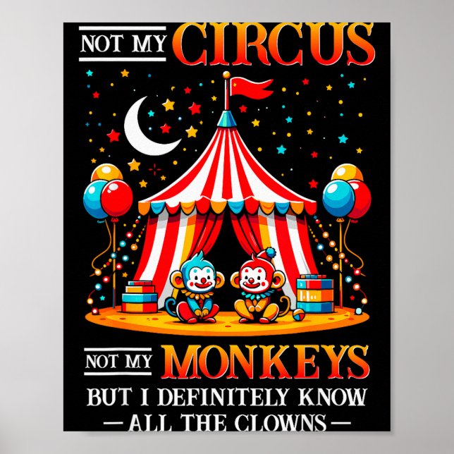 Funny Not My Circus Not My Monkeys But I Know All  Poster (Front)