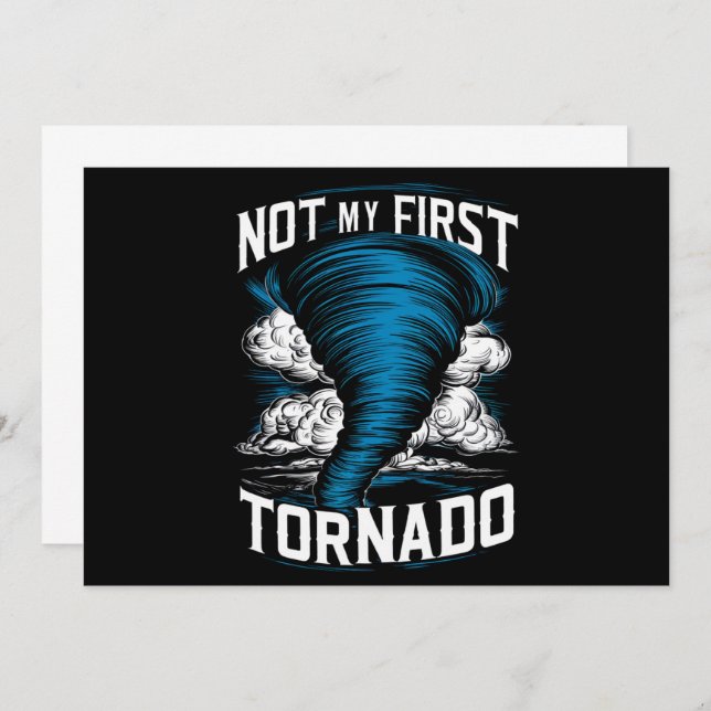Funny Not My First Tornado Retro Storm Chaser  Invitation (Front/Back)