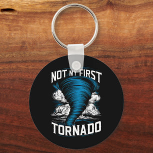 Funny Not My First Tornado Retro Storm Chaser Keychain