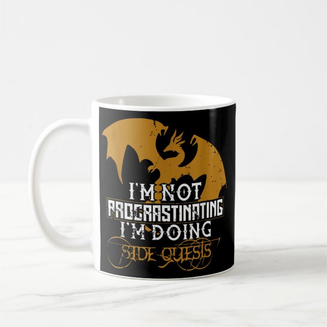 Funny Not Procrastinating Doing Side Quests Coffee Mug (Left)
