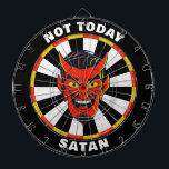 Funny Not Today Satan Dartboard<br><div class="desc">Personalize this devilish dartboard with a personalized greeting.  Designed for you by Blackberry Boulevard.</div>