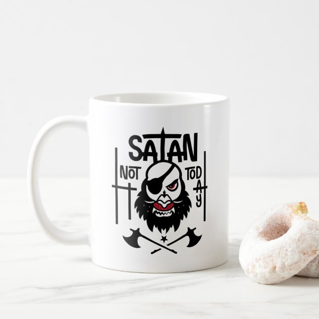 Funny Not Today Satan -  Detained Coffee Mug (With Donut)