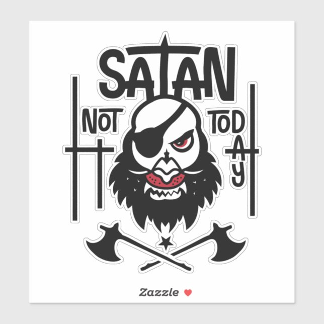 Funny Not Today Satan -  Detained Sticker (Sheet)