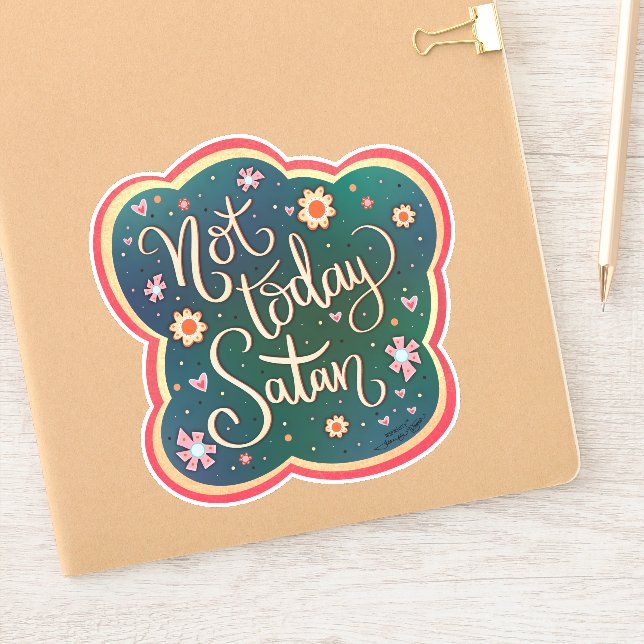 Funny Not Today Satan Pretty Inspirivity Sticker (Notebook)