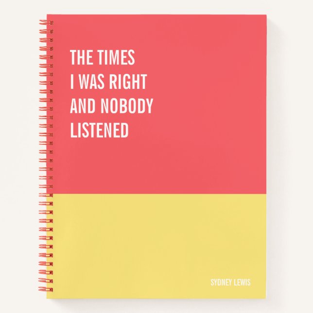 Funny Notebook, Humorous Writing Pad Journal, Note Notebook (Front)