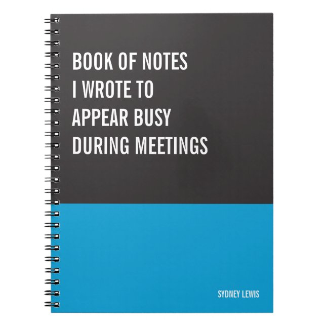 Funny Notebook, Humorous Writing Pad Journal, Note Notebook (Front)