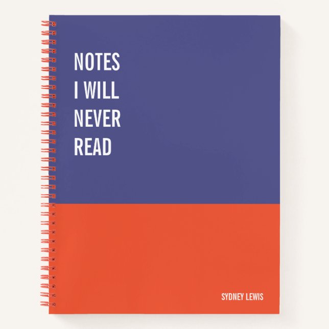 Funny Notebook, Humorous Writing Pad Journal, Note Notebook (Front)