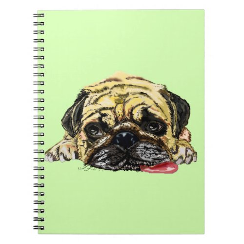 Funny Notebook with Pug Dog _ Your Colors