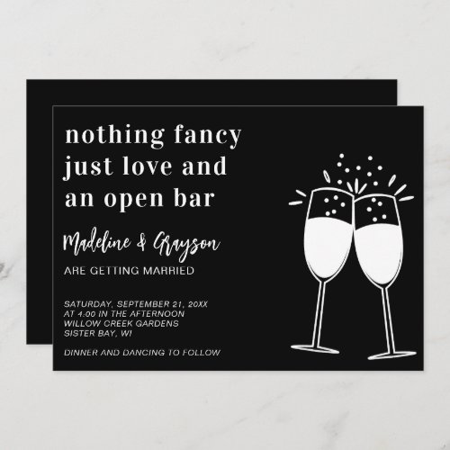 Funny Nothing Fancy Just Love Casual Wedding  Invitation