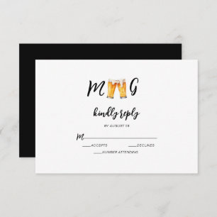 Funny Nothing Fancy Love Free Beer Casual Wedding RSVP Card