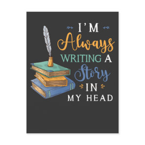 Funny Novelist Storyteller Book Writing Author Postcard