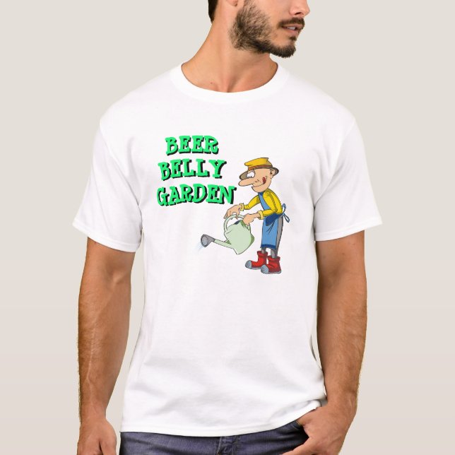 Funny Novelty Back to School BEER BELLY GARDEN T-Shirt (Front)