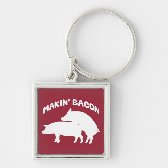 Funny novelty bacon keychain (Front)