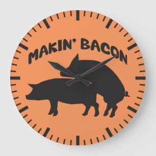 Funny novelty bacon wall clock