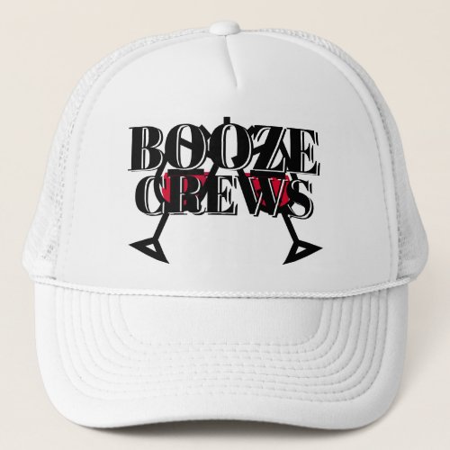 Funny Novelty Baseball Gift Idea BOOZE CREWS  Truc Trucker Hat