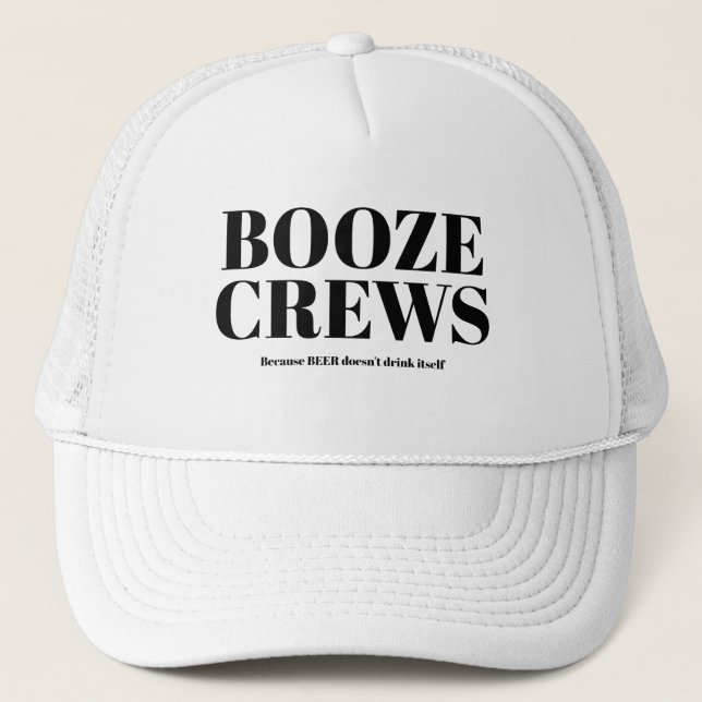 Funny Novelty Baseball Gift Idea BOOZE CREWS  Trucker Hat (Front)