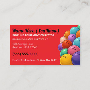 Funny / Novelty Bowling Gag Gift / Humor Calling Card