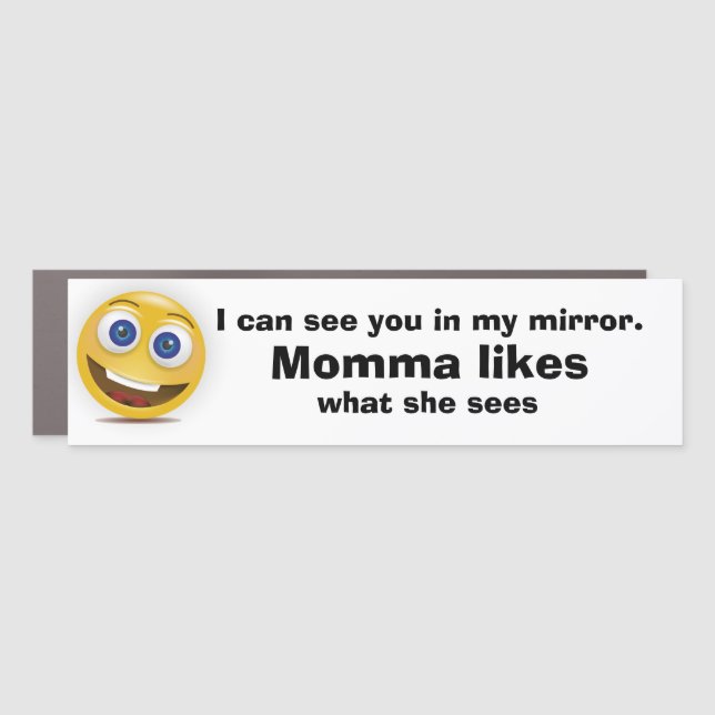 Funny Novelty Car Accessory MOMMA LIKES Car Magnet (Front)