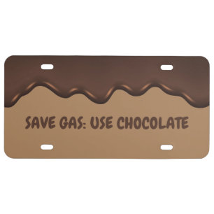 Funny Novelty Car License Tag Chocolate Theme Plate