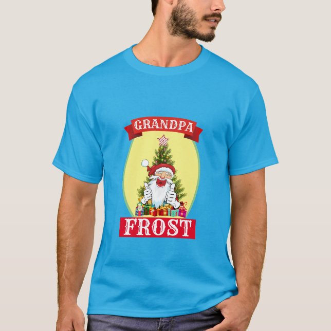 Funny Novelty Christmas GRANDPA FROST T-Shirt (Front)
