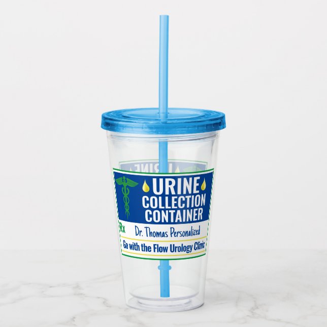 Funny Novelty Doctor Nurse Urine Collection Custom Acrylic Tumbler (Front)