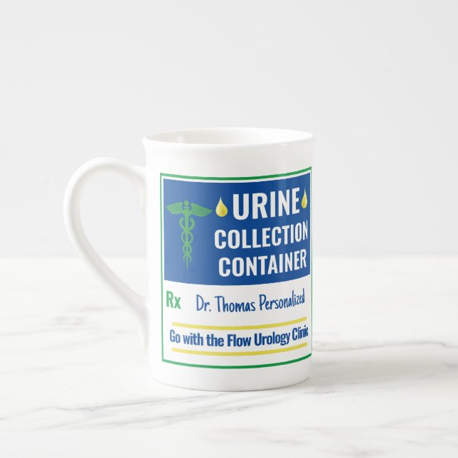 Funny Novelty Doctor Nurse Urine Collection Custom Bone China Mug (Left)