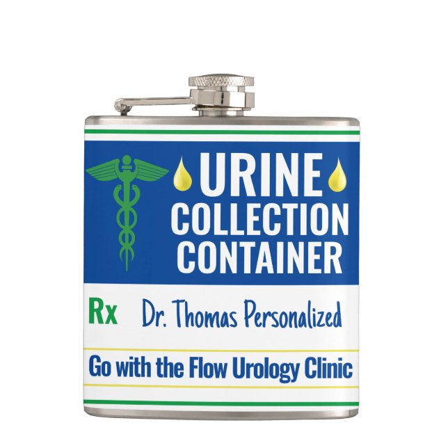 Funny Novelty Doctor Nurse Urine Collection Custom Flask (Front)
