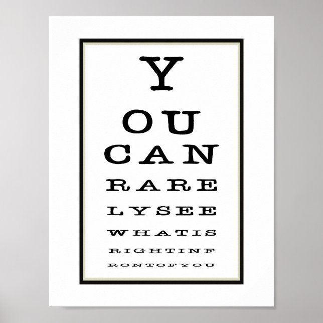 Funny Novelty Eye Test Chart Typography (Front)