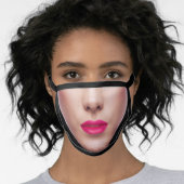 Funny Novelty Fake Attractive Face with Lipstick Mask (Worn Her)