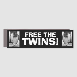 Funny Novelty Fathers Day Gift FREE THE TWINS Car Magnet
