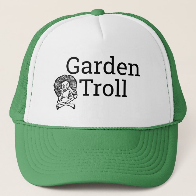 Funny Novelty Gardening GARDEN TROLL Trucker Hat (Front)