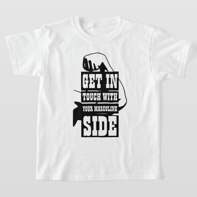 Funny Novelty Girls Workout Gear MASCULINE SIDE T-Shirt (Laydown)